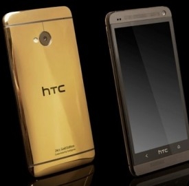 La preziosa edizione dell'HTC One realizzato con una scocca in oro 18 carati