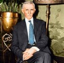 Tesla in un raro scatto a colori del '35