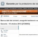 Garante della privacy su Ivass e assicurazioni